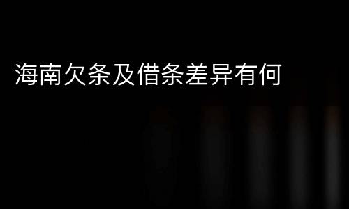 海南欠条及借条差异有何