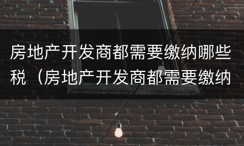 房地产开发商都需要缴纳哪些税（房地产开发商都需要缴纳哪些税款）
