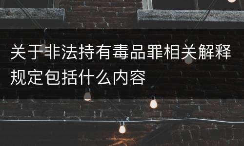 关于非法持有毒品罪相关解释规定包括什么内容