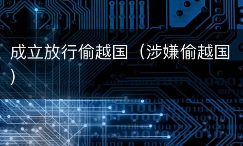 成立放行偷越国（涉嫌偷越国）