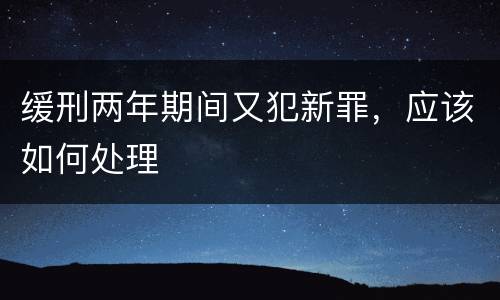 缓刑两年期间又犯新罪，应该如何处理