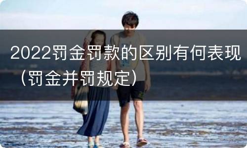 2022罚金罚款的区别有何表现（罚金并罚规定）