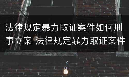 法律规定暴力取证案件如何刑事立案 法律规定暴力取证案件如何刑事立案的
