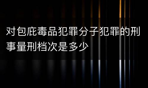对包庇毒品犯罪分子犯罪的刑事量刑档次是多少