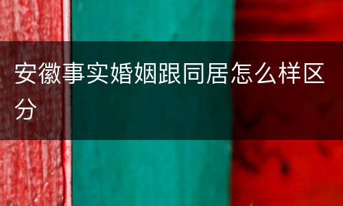 安徽事实婚姻跟同居怎么样区分