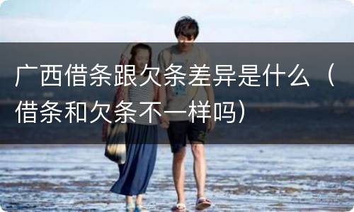 广西借条跟欠条差异是什么（借条和欠条不一样吗）