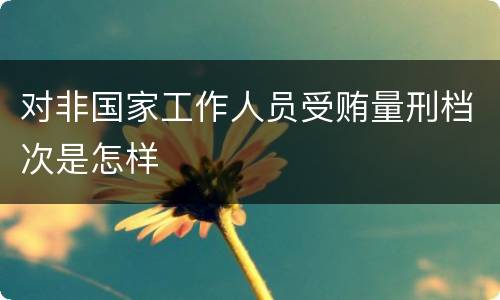 对非国家工作人员受贿量刑档次是怎样