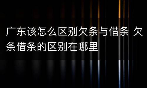 广东该怎么区别欠条与借条 欠条借条的区别在哪里