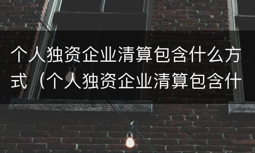 个人独资企业清算包含什么方式（个人独资企业清算包含什么方式的）