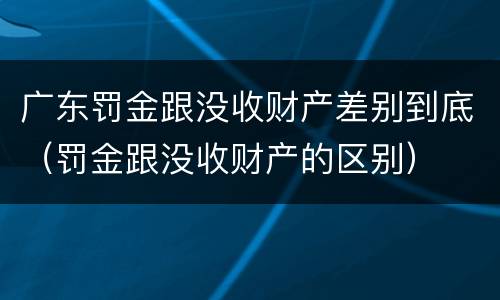 广东罚金跟没收财产差别到底（罚金跟没收财产的区别）