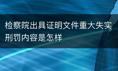 检察院出具证明文件重大失实刑罚内容是怎样