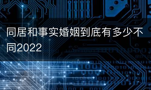 同居和事实婚姻到底有多少不同2022