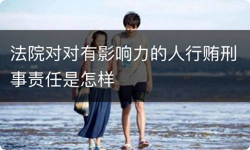 法院对对有影响力的人行贿刑事责任是怎样