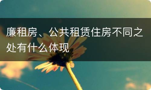 廉租房、公共租赁住房不同之处有什么体现