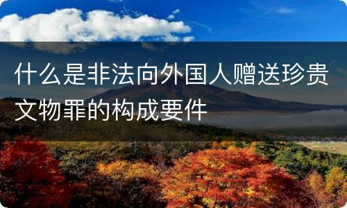 什么是非法向外国人赠送珍贵文物罪的构成要件
