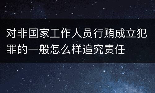 对非国家工作人员行贿成立犯罪的一般怎么样追究责任