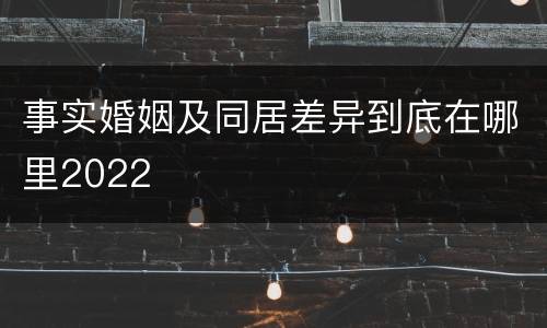 事实婚姻及同居差异到底在哪里2022