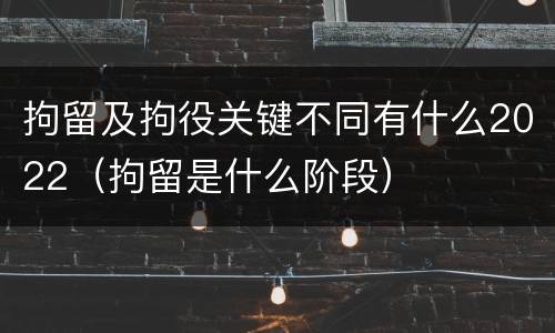 拘留及拘役关键不同有什么2022（拘留是什么阶段）
