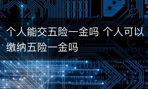 个人能交五险一金吗 个人可以缴纳五险一金吗