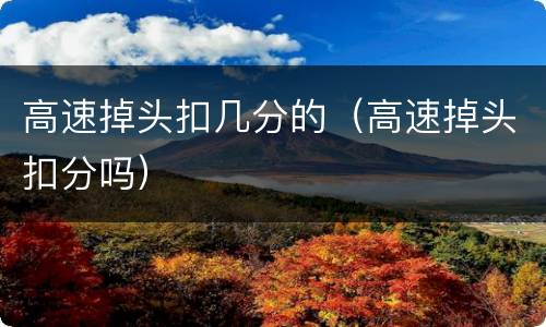 高速掉头扣几分的（高速掉头扣分吗）
