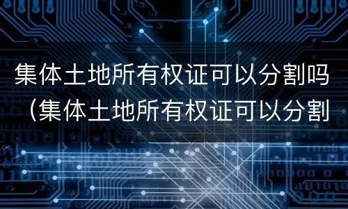 集体土地所有权证可以分割吗（集体土地所有权证可以分割吗有效吗）