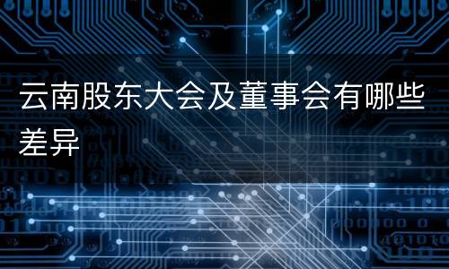 云南股东大会及董事会有哪些差异