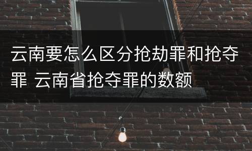 云南要怎么区分抢劫罪和抢夺罪 云南省抢夺罪的数额