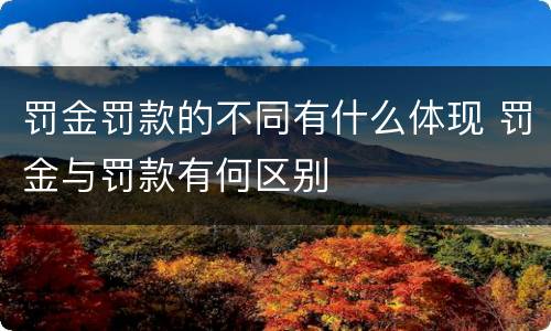 罚金罚款的不同有什么体现 罚金与罚款有何区别