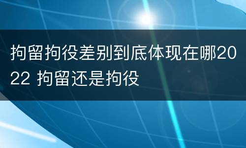 拘留拘役差别到底体现在哪2022 拘留还是拘役