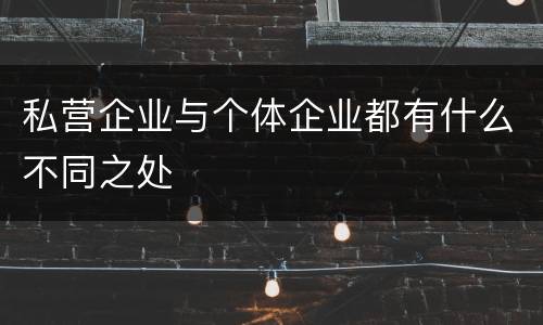 私营企业与个体企业都有什么不同之处