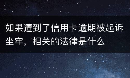 如果遭到了信用卡逾期被起诉坐牢，相关的法律是什么