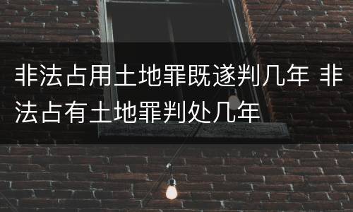 非法占用土地罪既遂判几年 非法占有土地罪判处几年