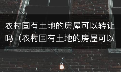 农村国有土地的房屋可以转让吗（农村国有土地的房屋可以转让吗现在）