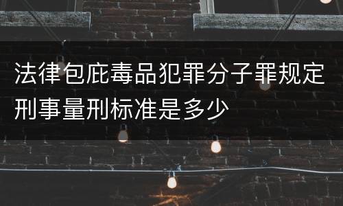 法律包庇毒品犯罪分子罪规定刑事量刑标准是多少