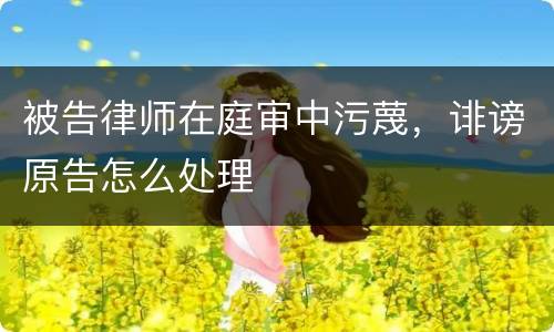 被告律师在庭审中污蔑，诽谤原告怎么处理