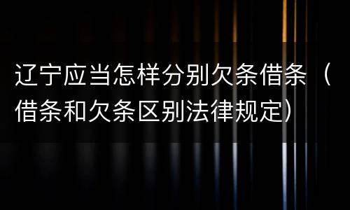 辽宁应当怎样分别欠条借条（借条和欠条区别法律规定）
