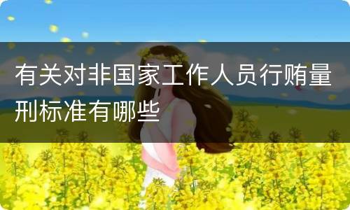 有关对非国家工作人员行贿量刑标准有哪些