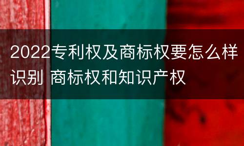 2022专利权及商标权要怎么样识别 商标权和知识产权