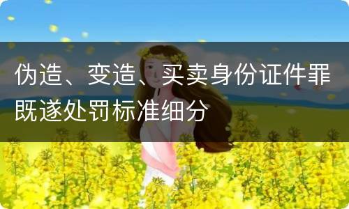 伪造、变造、买卖身份证件罪既遂处罚标准细分
