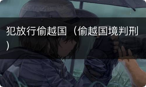 犯放行偷越国（偷越国境判刑）