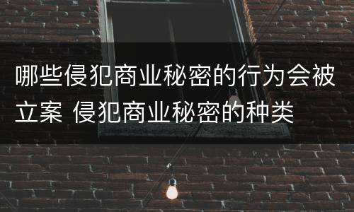 哪些侵犯商业秘密的行为会被立案 侵犯商业秘密的种类