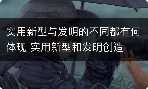 实用新型与发明的不同都有何体现 实用新型和发明创造