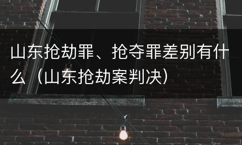 山东抢劫罪、抢夺罪差别有什么（山东抢劫案判决）
