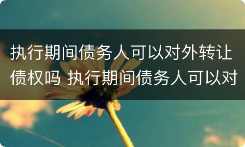 执行期间债务人可以对外转让债权吗 执行期间债务人可以对外转让债权吗