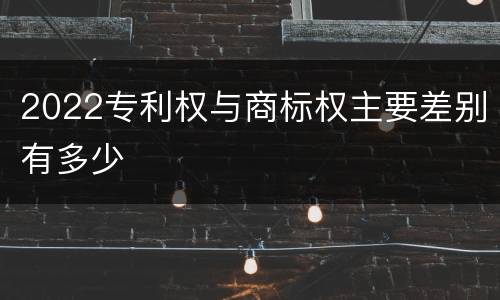 2022专利权与商标权主要差别有多少