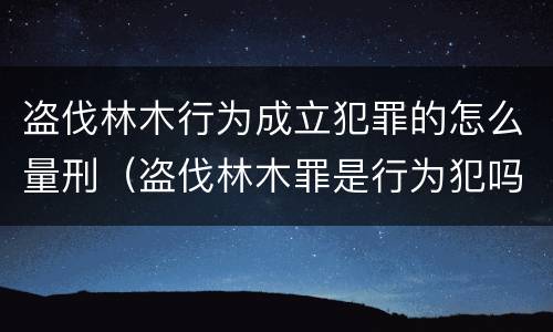 盗伐林木行为成立犯罪的怎么量刑（盗伐林木罪是行为犯吗）