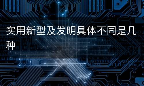 实用新型及发明具体不同是几种