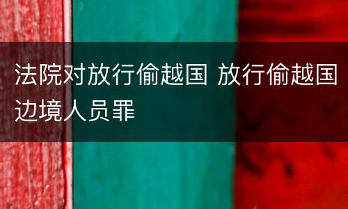 法院对放行偷越国 放行偷越国边境人员罪