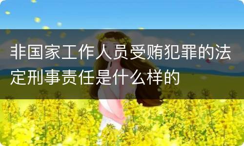 非国家工作人员受贿犯罪的法定刑事责任是什么样的