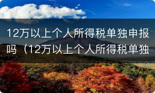 12万以上个人所得税单独申报吗（12万以上个人所得税单独申报吗为什么）